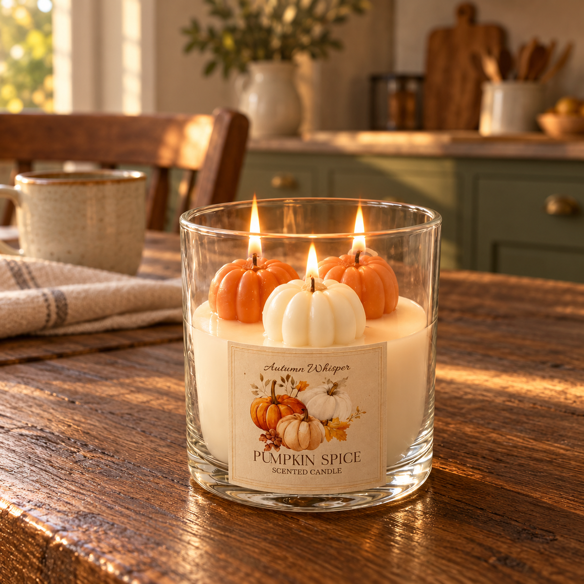 3D Pumpkin Spiced Scented Candle