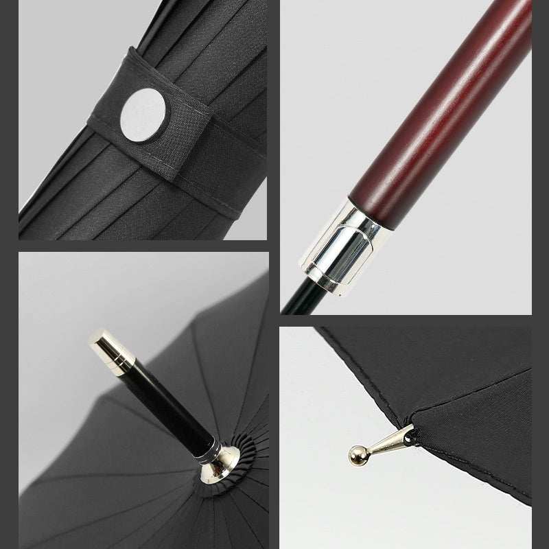 Men's Large Premium Business Umbrella with Wooden Handle