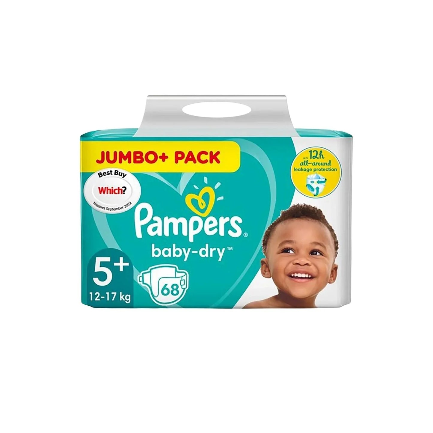 Pampers Baby Dry Size 5+ Jumbo Pack - 68 nappies