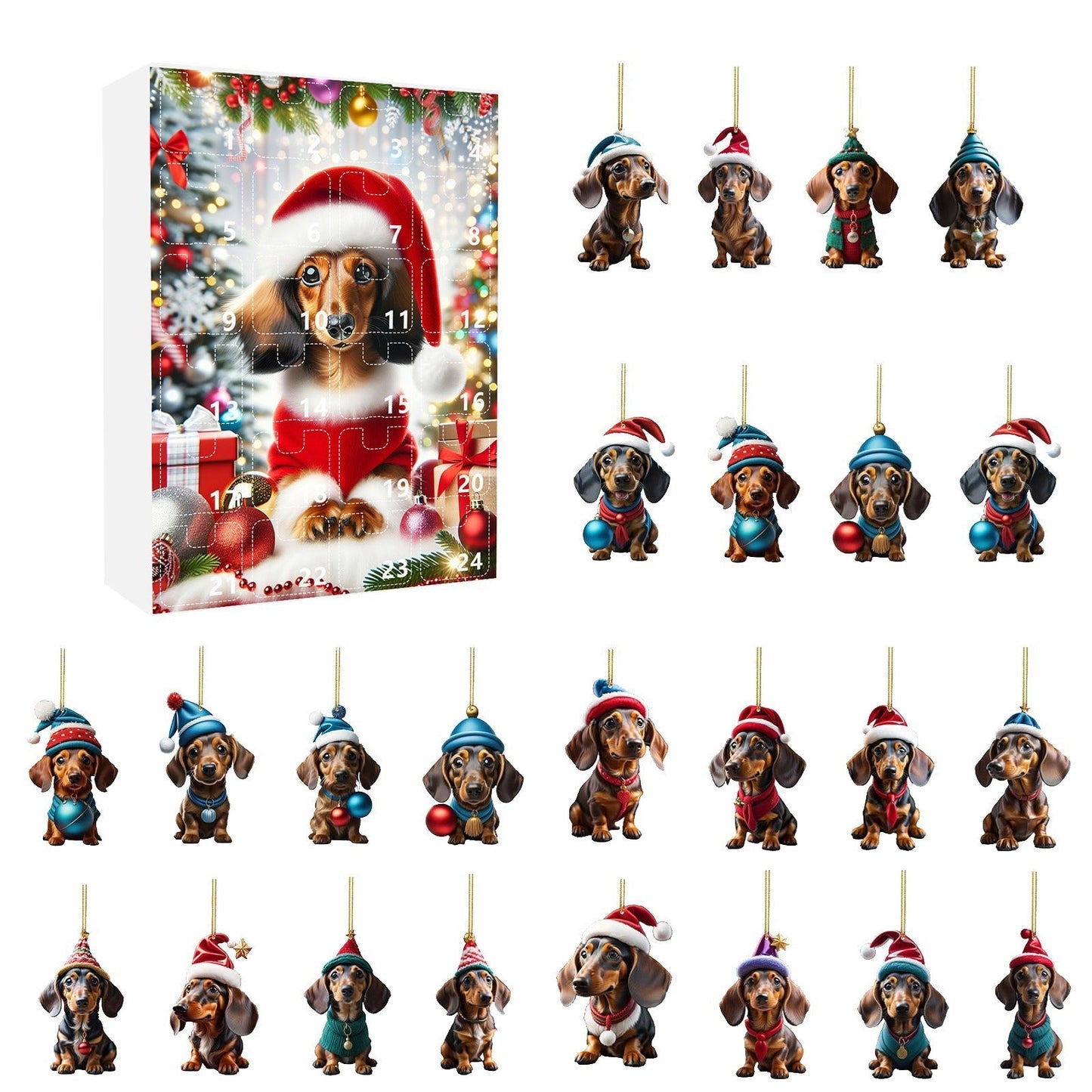 Christmas Countdown Pet Pendant Home Decoration