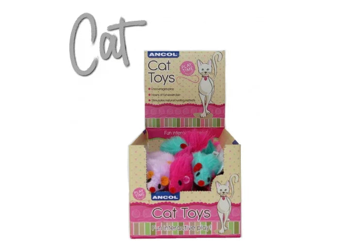 Furry Mice Cat Toy - Case of 24