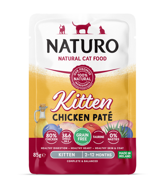 Naturo Kitten Chicken Paté Pouches 12 x 85g