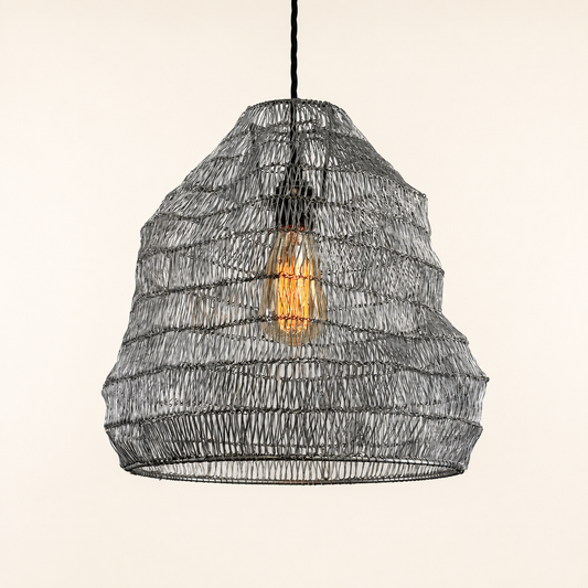 Walton Beehive Large Silver Wire Mesh Lampshade Pendant Light
