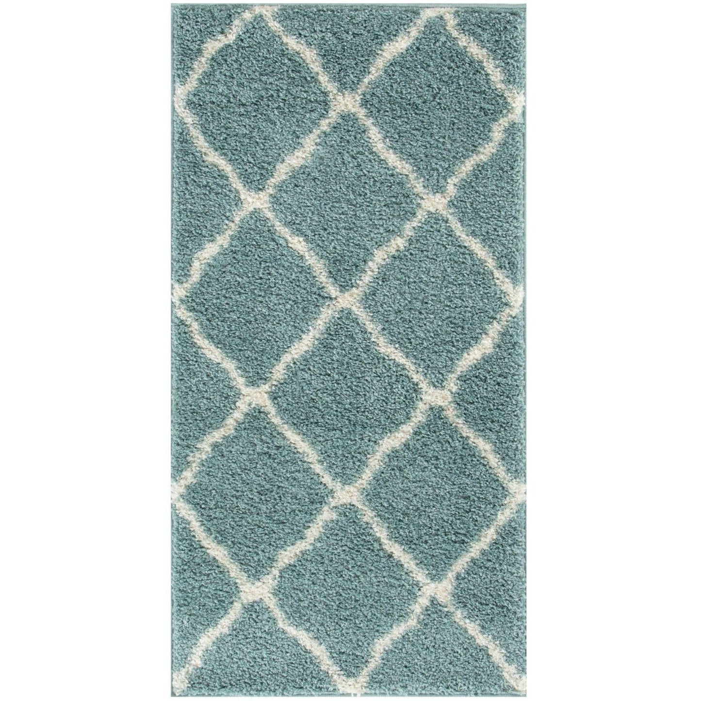 Moroccan Duck Egg Blue Shaggy Rug | 750