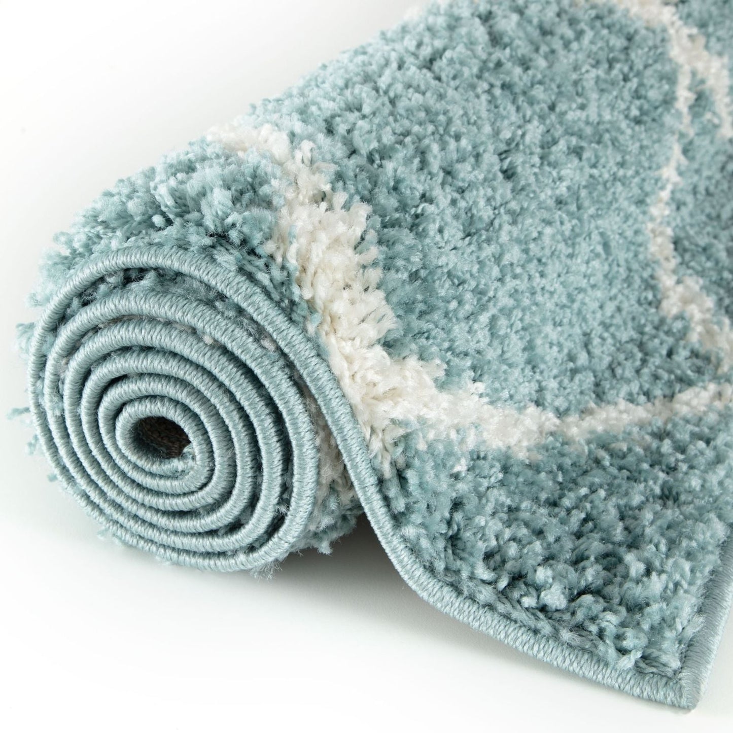 Moroccan Duck Egg Blue Shaggy Rug | 750