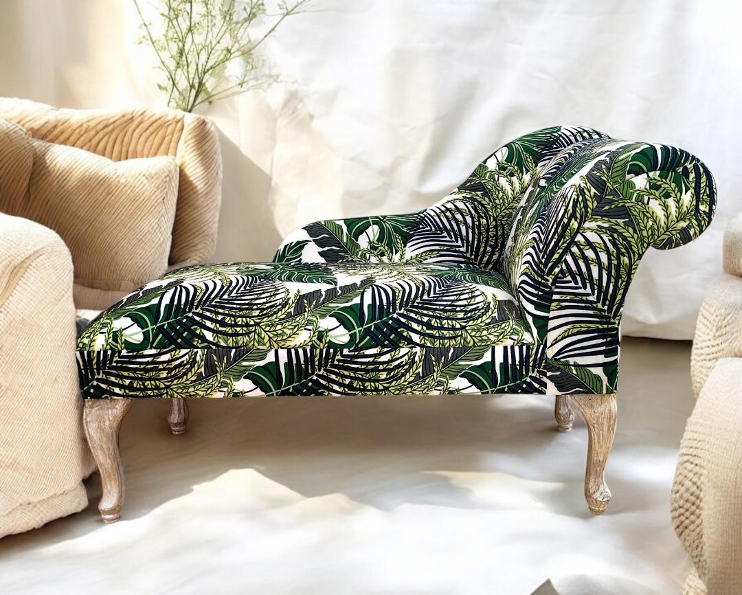 120X46X57CM PALM LEAF MINI CHAISE LONGUE