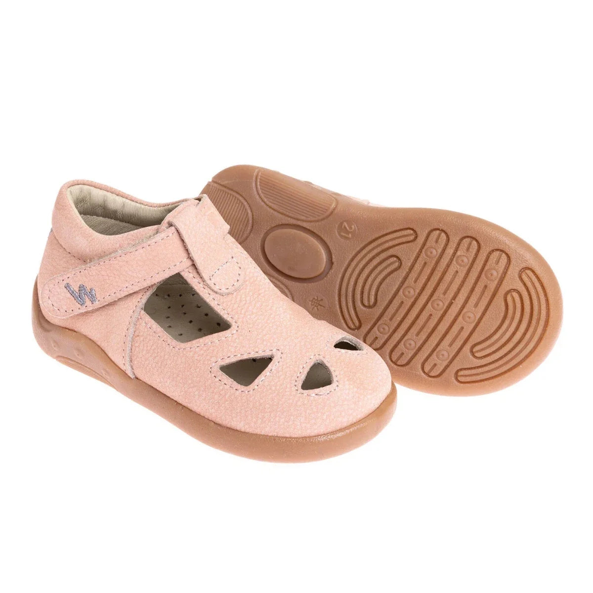 BabyWalk Perforated Touch-Fastening Classic Leather Baby Sandals