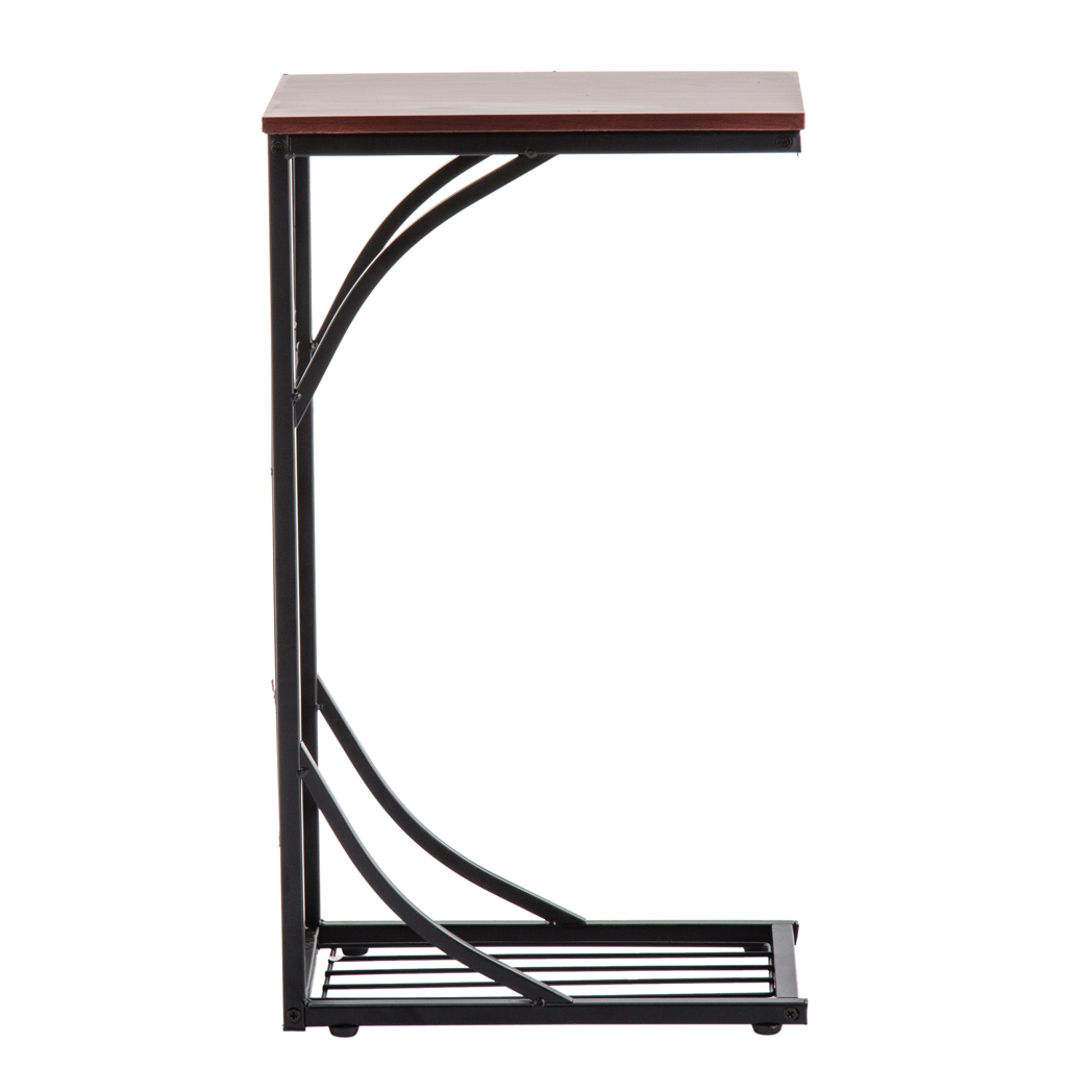 54*30.5*21CM Leaf Pattern Iron Side Table Coffee Table Brown