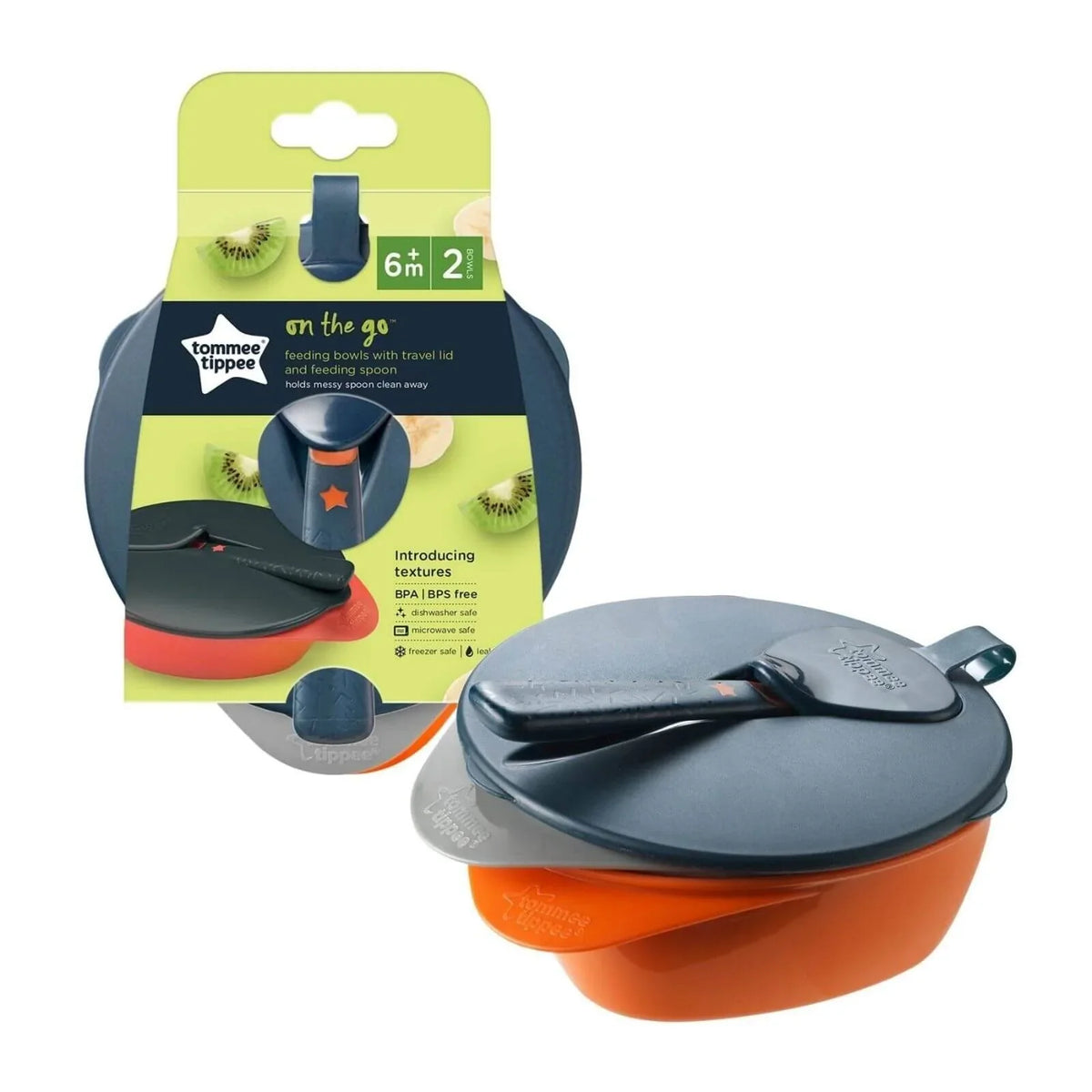 Tommee Tippee 2 Feeding Bowls with Spoon & Lid