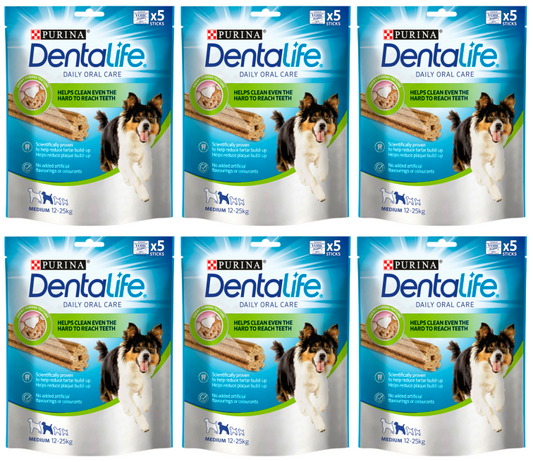 6 x Purina Dentalife Medium 5 Stick  - 115GM
