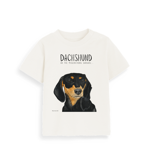 Black & Tan Dachshund Baby Tee – Small But Mighty!