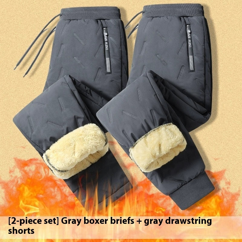 Men's Cashmere Outer Wear Warm And Loose Straight Casual Pants