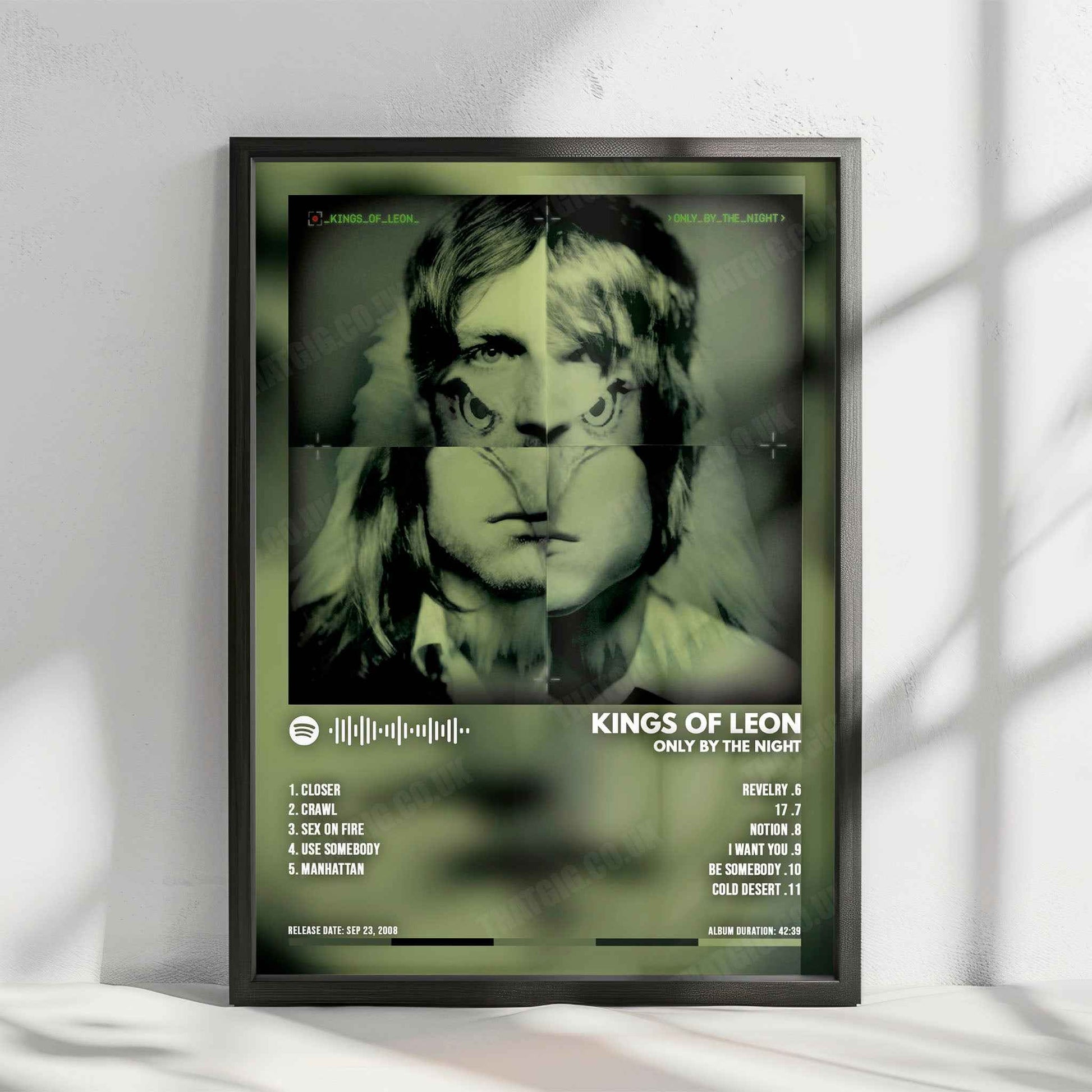 Kings of Leon "Only by the Night" Album Cover Poster - with Complete Tracklist