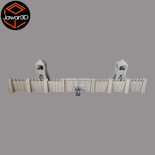 Command Station Watch Tower + Walls - 28mm Wargaming Scatter Terrain Scenery