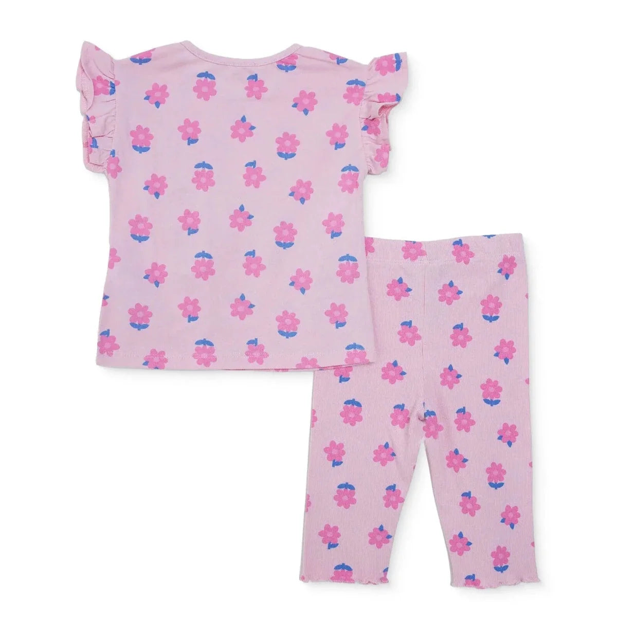 HelloBaby Short Sleeve Ribbed Baby Top & Leggings Set (6-9 Months to 4-5 Years)