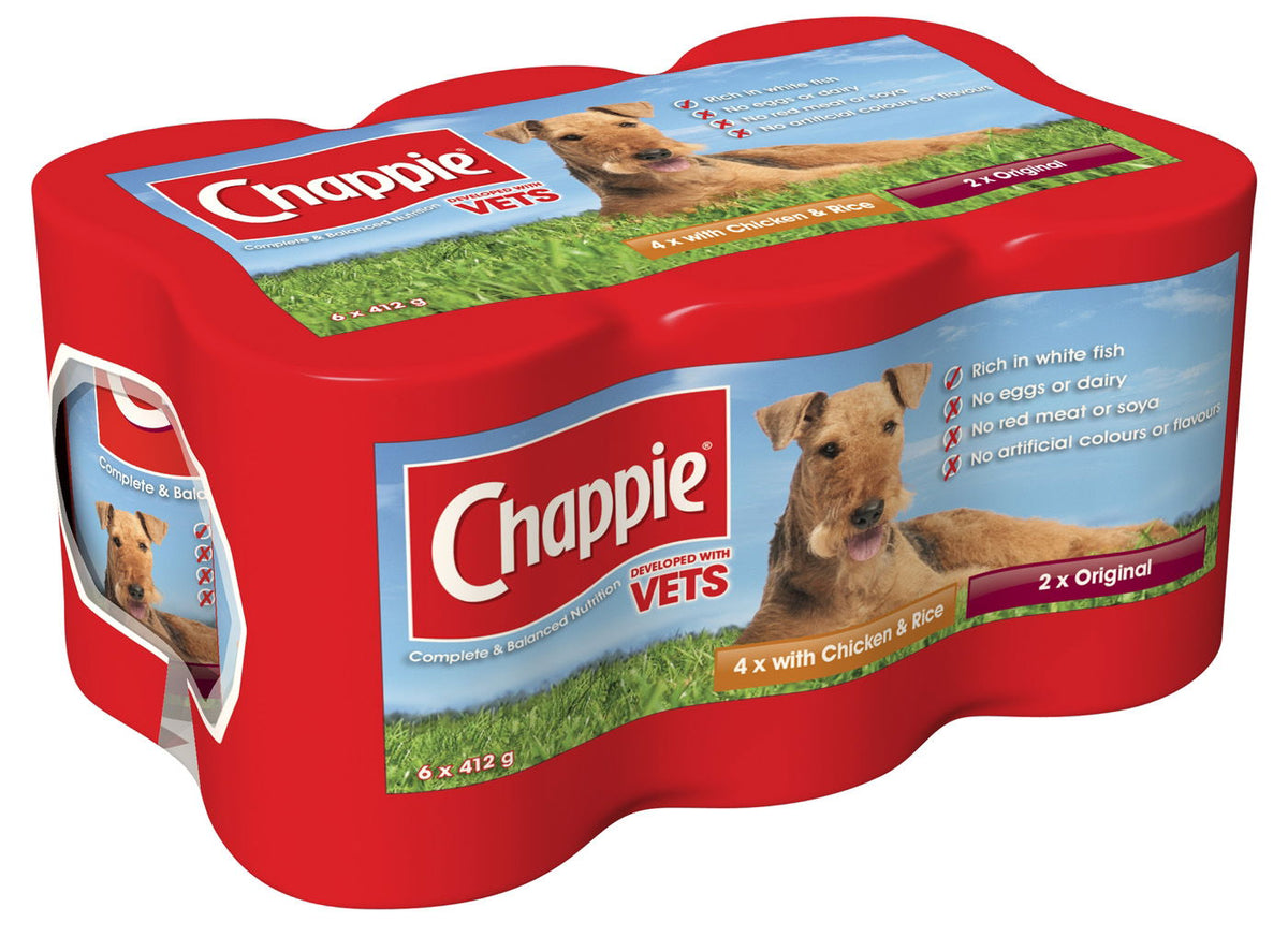 Chappie Adult Wet Dog Food Tins Favourites in Loaf 6 x 412g - Case of 4