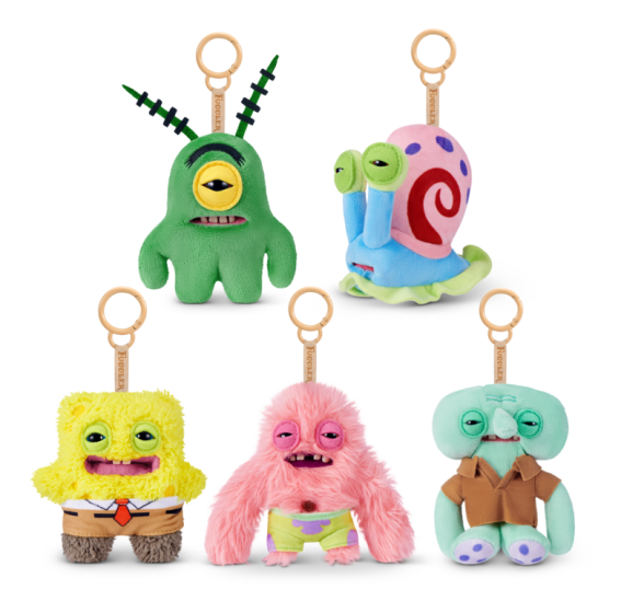 Fuggler x SpongeBob SquarePants 5" Plush Keyrings by ZURU - Series 1 NEW