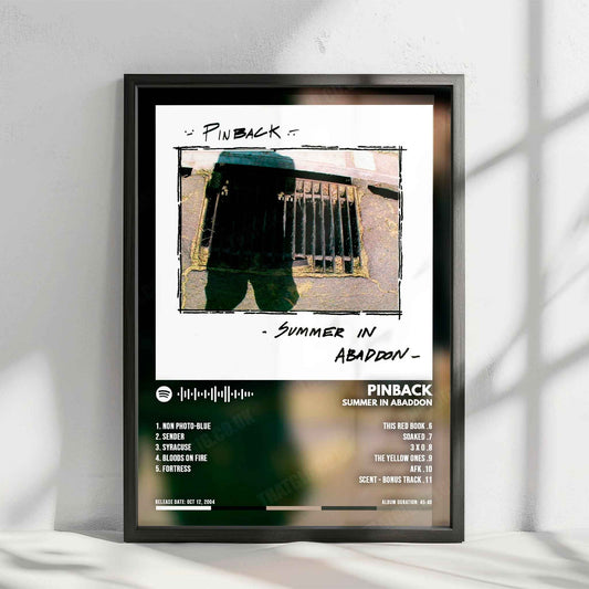 Pinback "Summer in Abaddon" Album Cover Poster - with Complete Tracklist