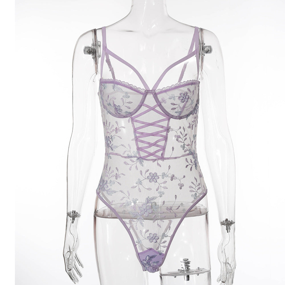 Embroidered body shaper