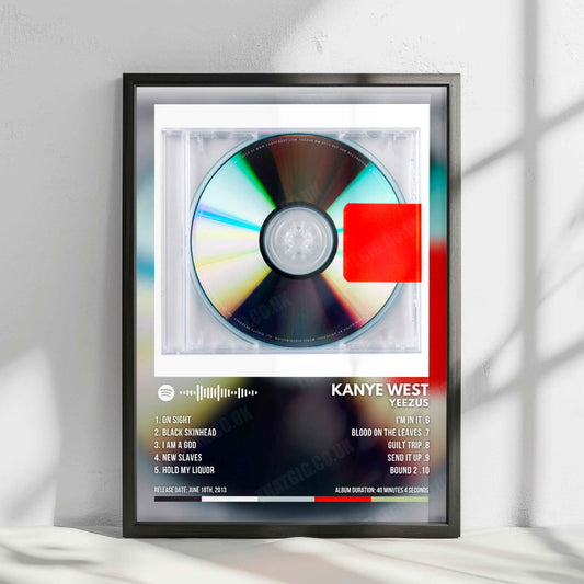 Kanye West "Yeezus" Album Cover Poster - with Complete Tracklist
