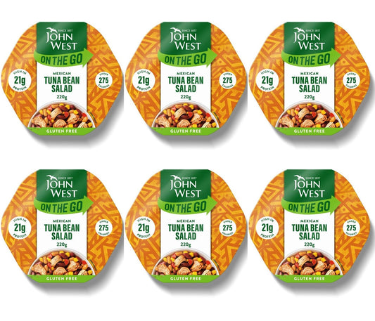 6 x John West On The Go Light Mexican Tuna Bean Salad 220G