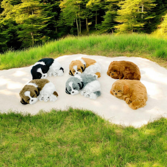 17CM SLEEPING PUPPIES-6 ASST COLOUR