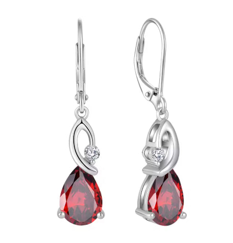 Light Luxury Water Drop Copper Zircon Earrings Female Temperament High Sense