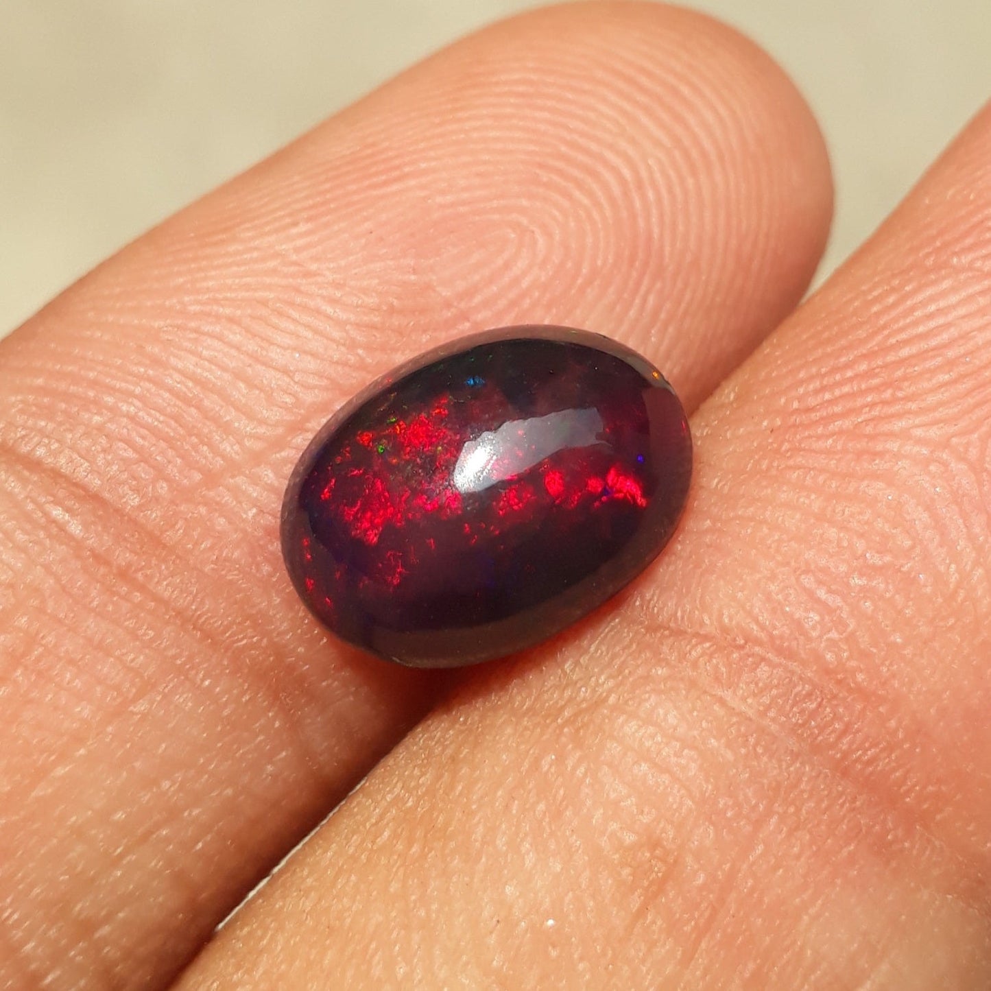 2.1ct Opal for Sale - Black Fire Opal - October Birthstone - 11x9mm