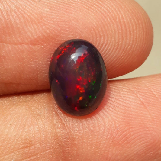 2.1ct Opal for Sale - Black Fire Opal - October Birthstone - 11x9mm