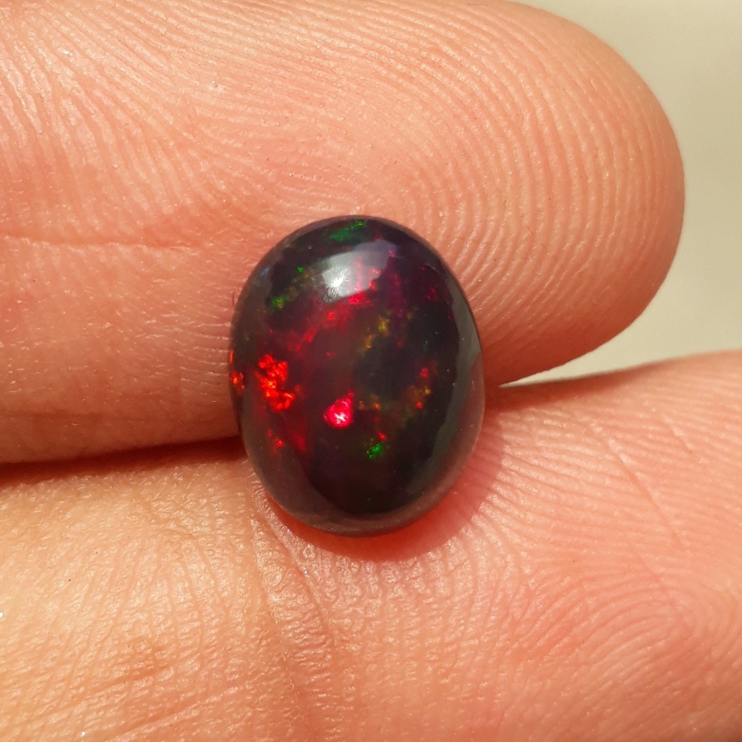 2.1ct Opal for Sale - Black Fire Opal - October Birthstone - 11x9mm