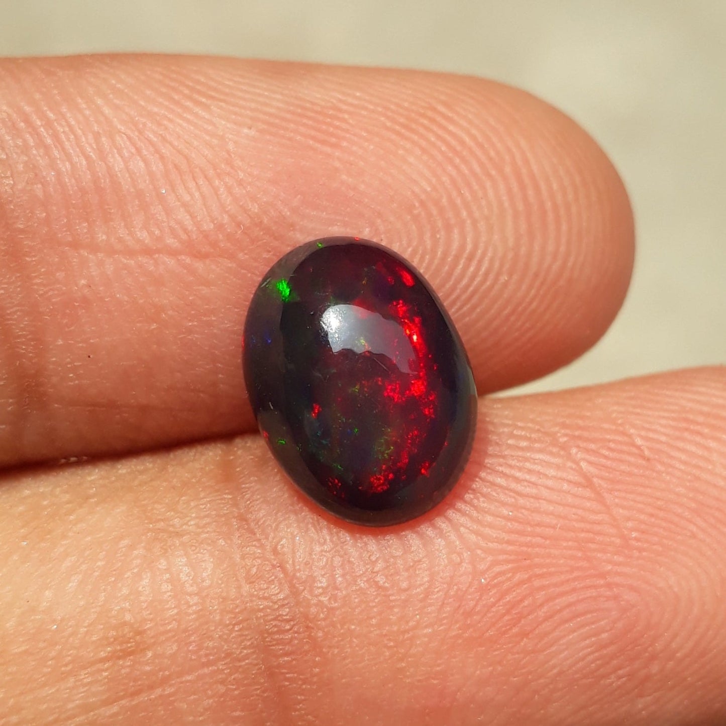 2.1ct Opal for Sale - Black Fire Opal - October Birthstone - 11x9mm