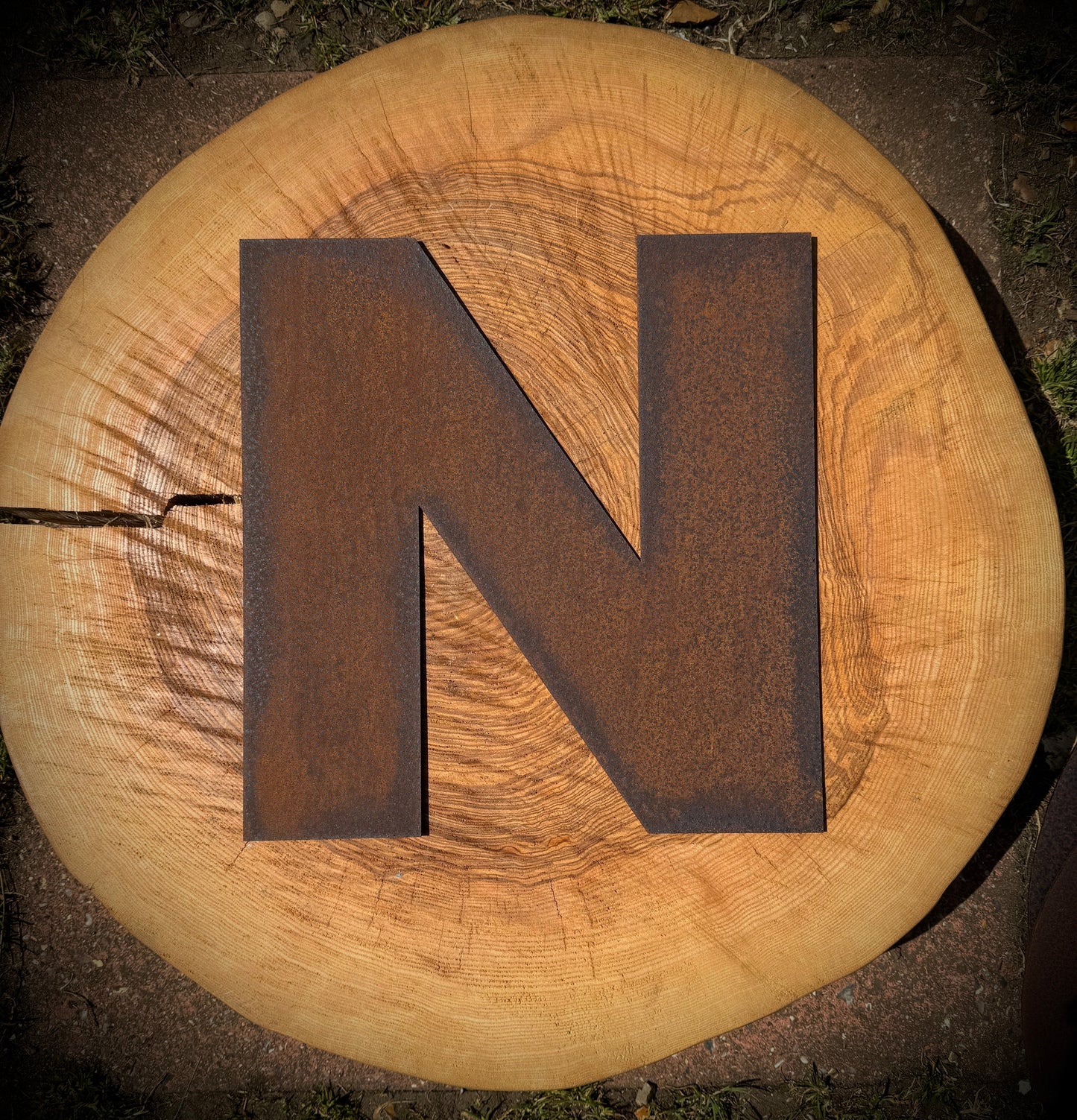 12" Rusty Fat Font Metal Letters A-Z 0-9.