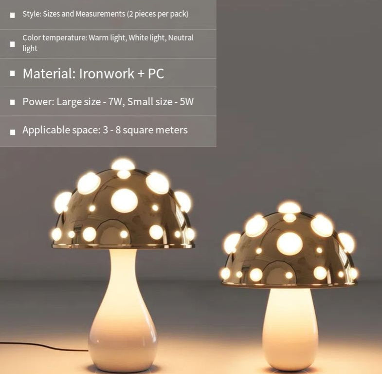 Mushroom Decorative Desk Lamp Bedroom Headboard Dimming Atmosphere Student Dormitory Desktop Night Light