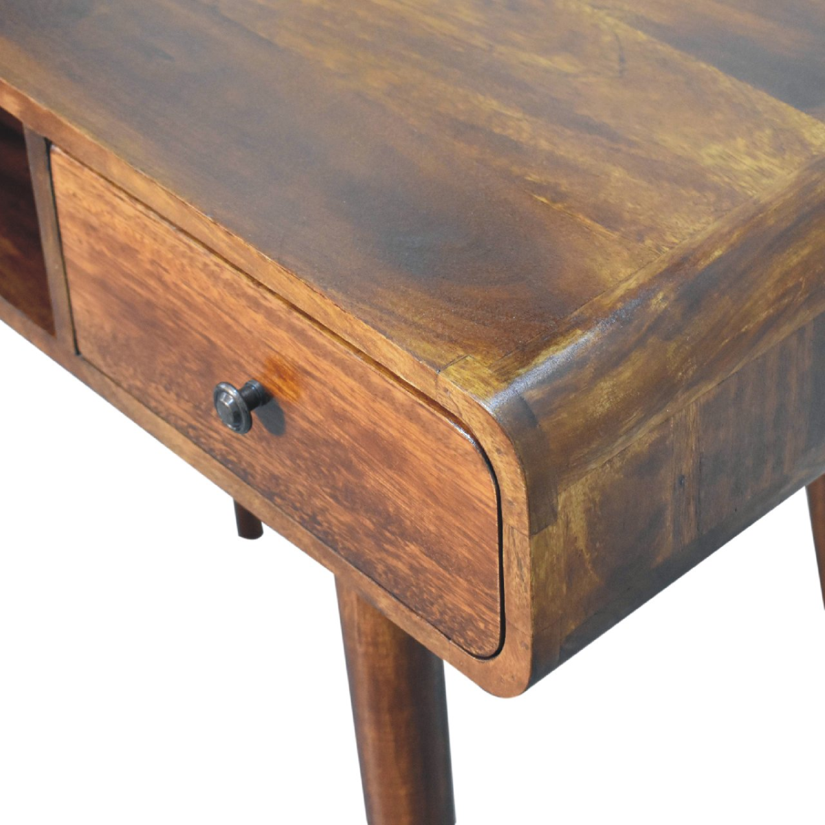 Artisan Furniture Solid Wood Curved Chestnut Writing Desk