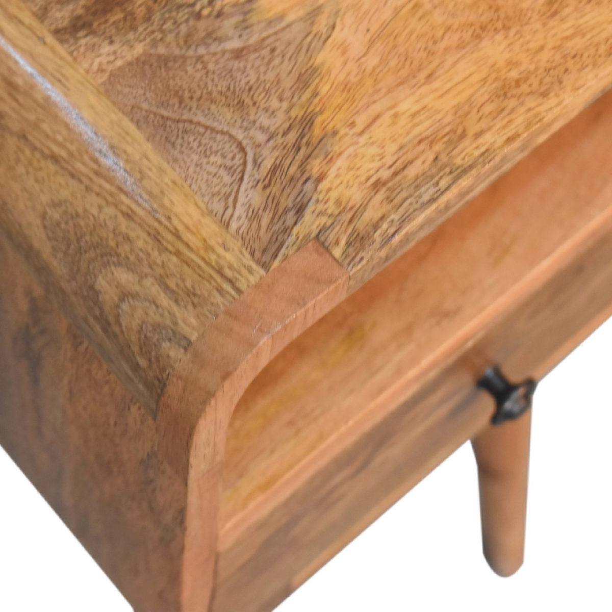 Artisan Furniture Solid Wood Mini Oakish Curve Open Bedside
