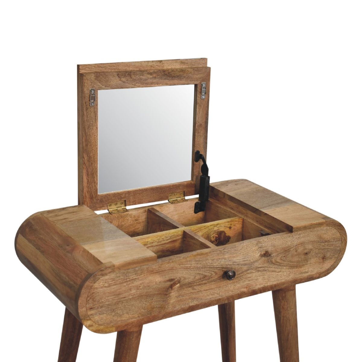 Artisan Furniture Solid Mango Wood Mini Oak-ish Round Dressing Table