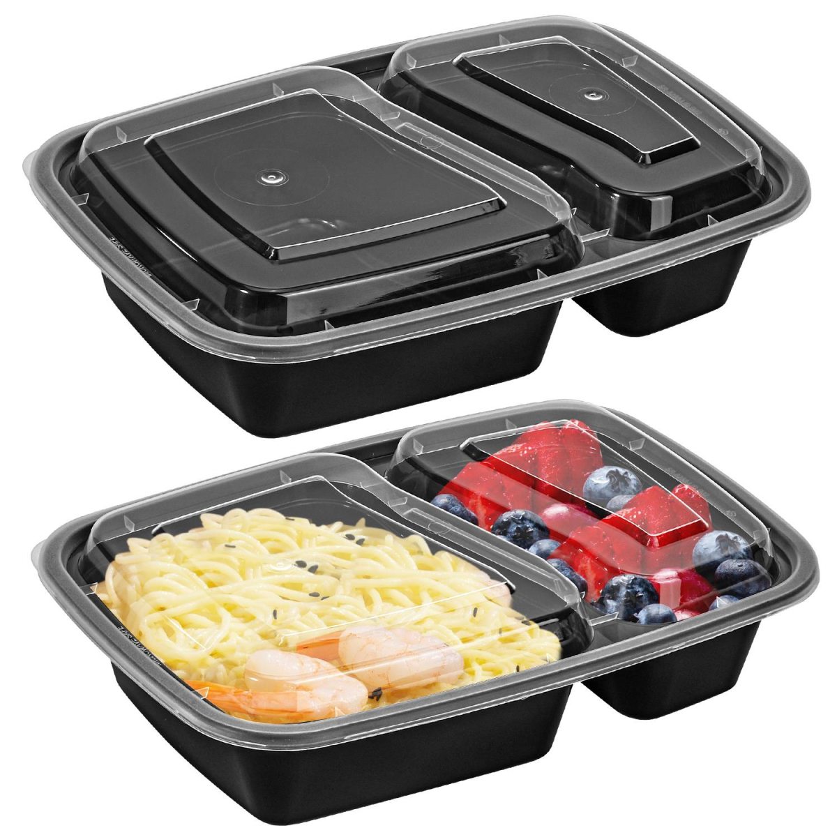 VINSANI 10pk 2 COMPARTMENTS MEAL PREP CONTAINERS 1010424