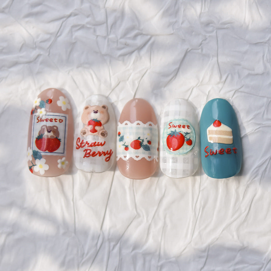 Hello Claws | Strawberry Bear 5D Nail Deco Sticker