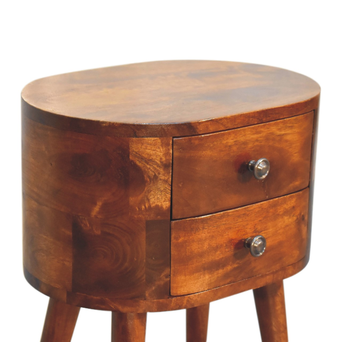 Artisan Furniture Solid Wood Mini Chestnut Rounded Bedside Table