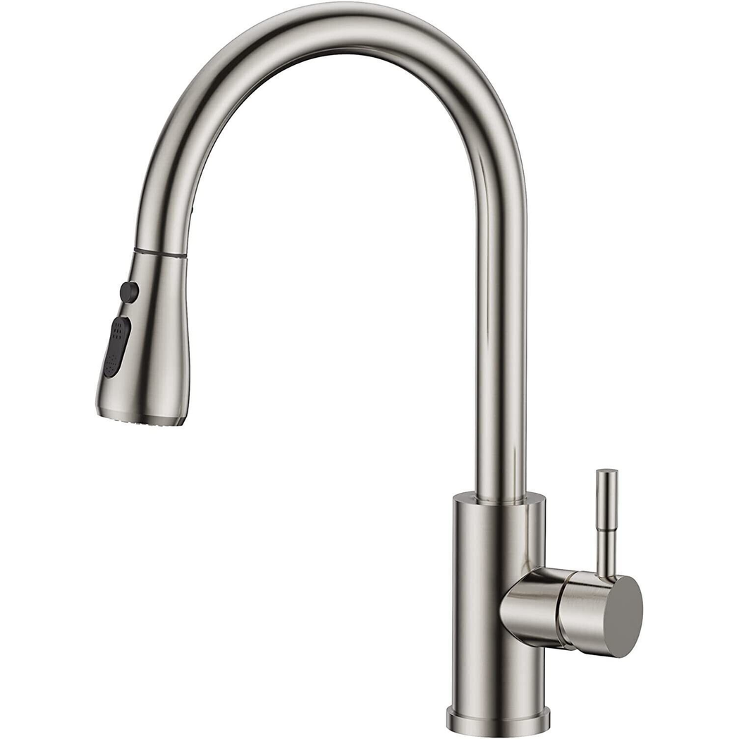 360° Kitchen Sink Mixer Taps Pull Out Spout Spray Single Lever Modern Mono Tap