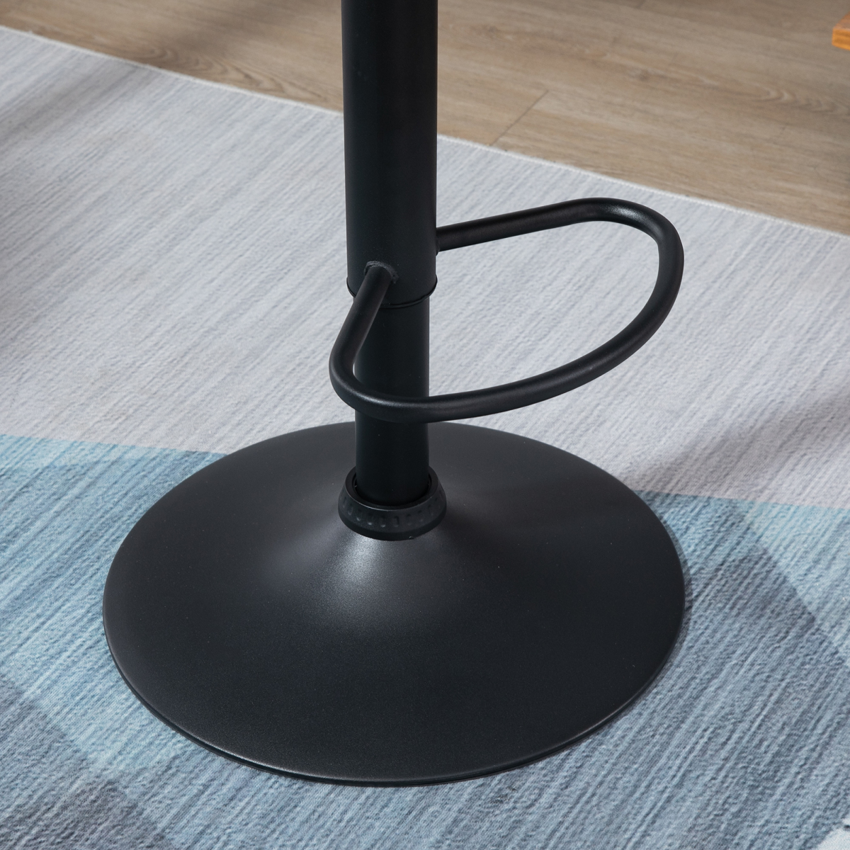 Bar Stool Set of 2 Fabric Adjustable Height Counter Chairs Dark Grey