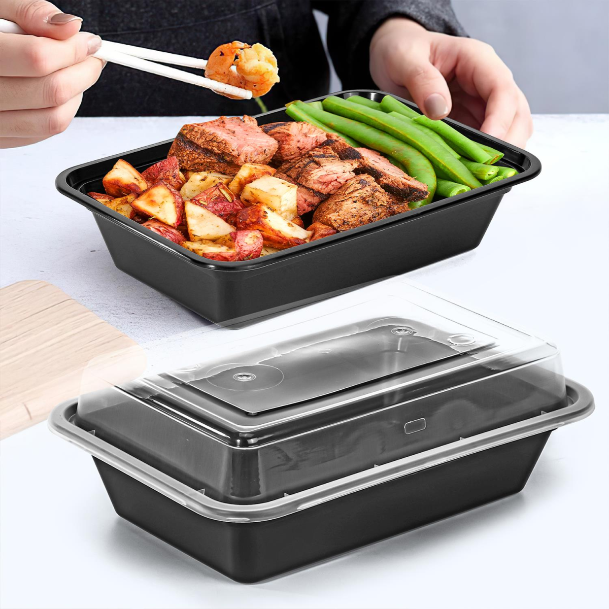 VINSANI 10pk 1 COMPARTMENT MEAL PREP CONTAINERS 1010423