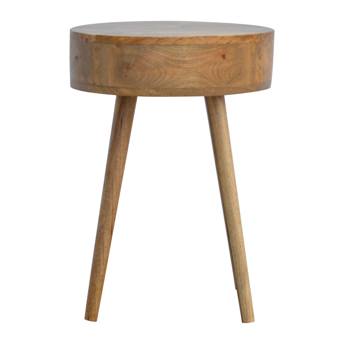 Artisan Furniture Solid Wood Nordic Circular Shaped Bedside