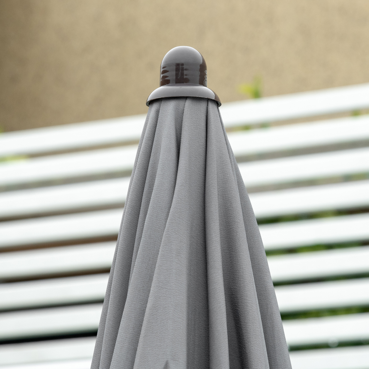 6Pc Patio Dining Set with Umbrella, 4 Folding Chairs Glass Table