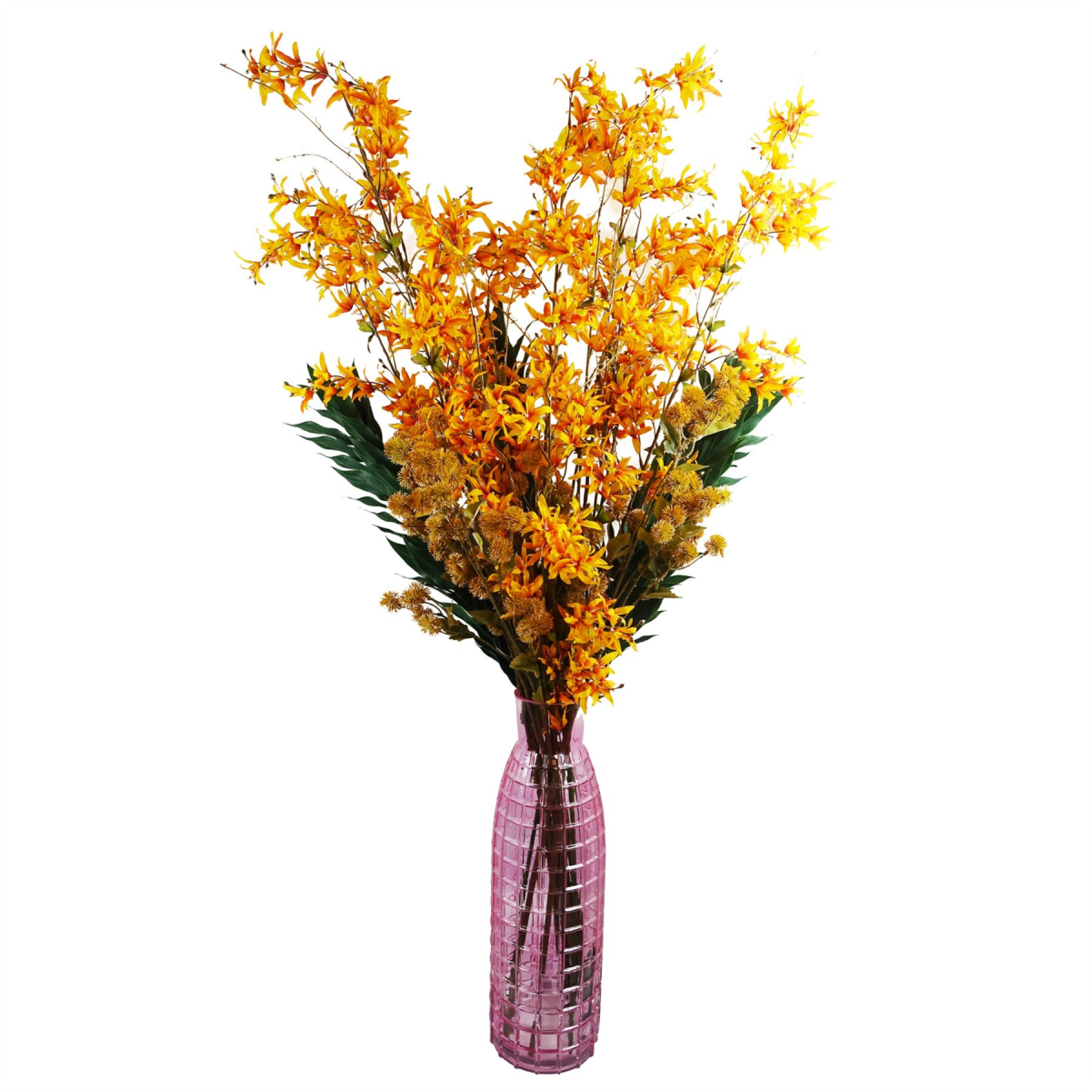 6x 130cm Yellow Blossom Floral Spray Artificial