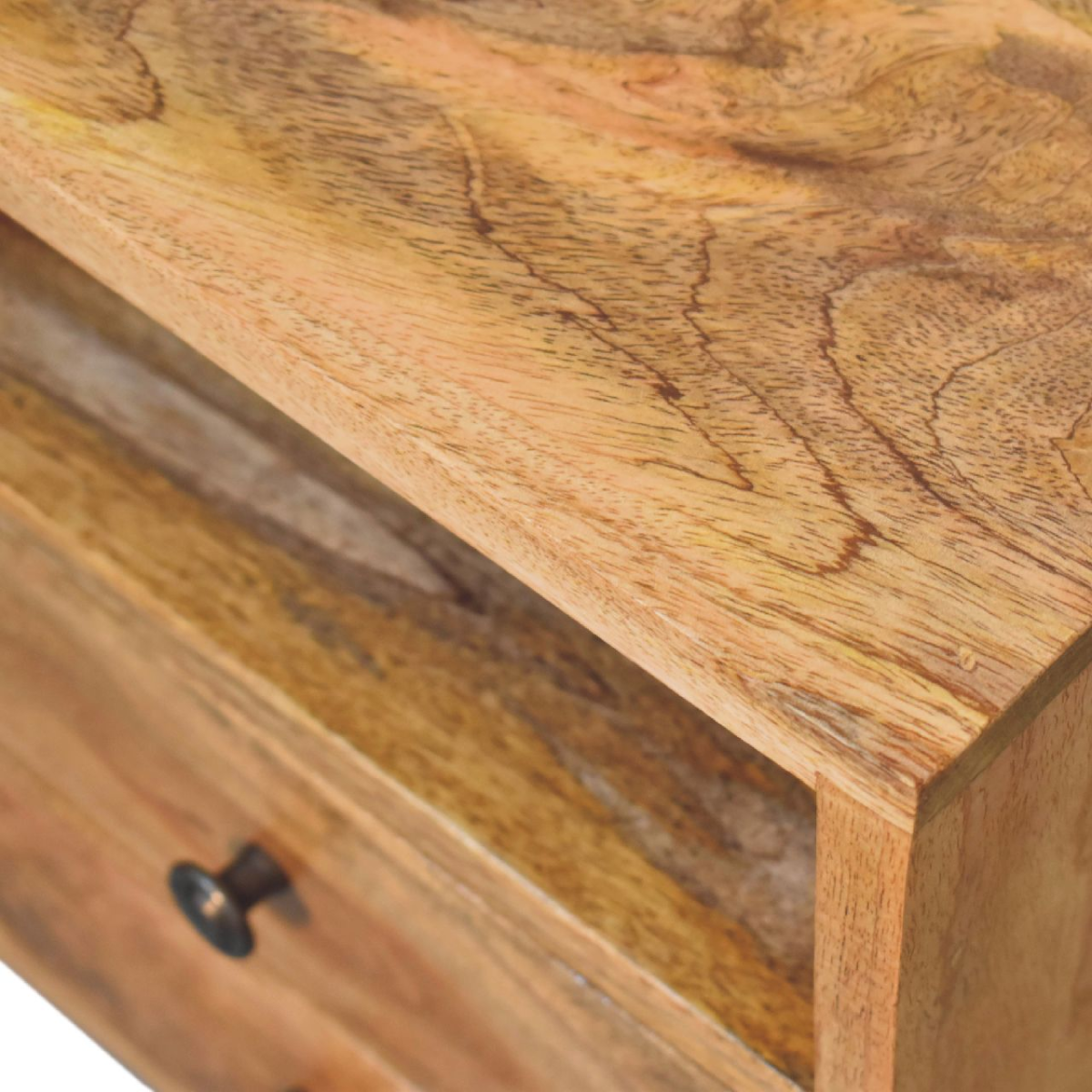 Artisan Furniture Solid Wood Mini Oak-ish Classic Open Bedside