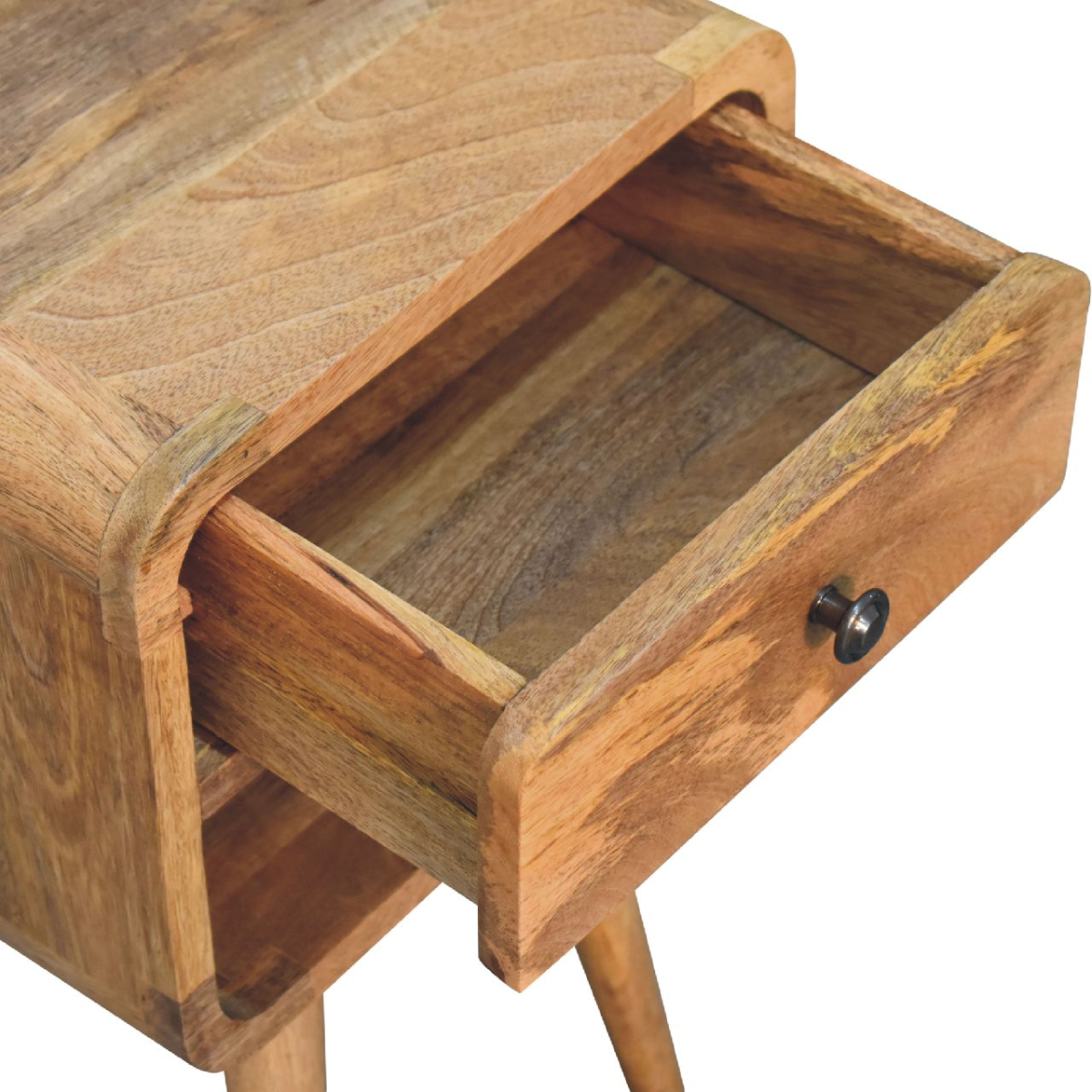 Artisan Furniture Solid Wood Mini Oak-ish Curve Lower Bedside