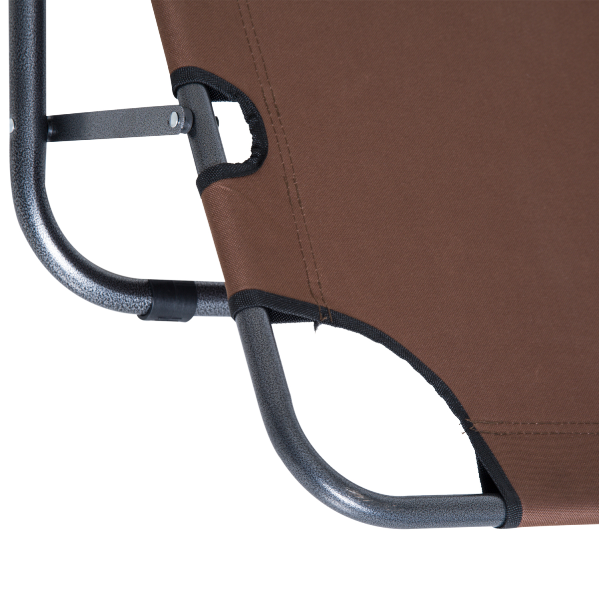 2 in 1 Outdoor Folding Sun Lounger Adjustable Back and Pillow Brown