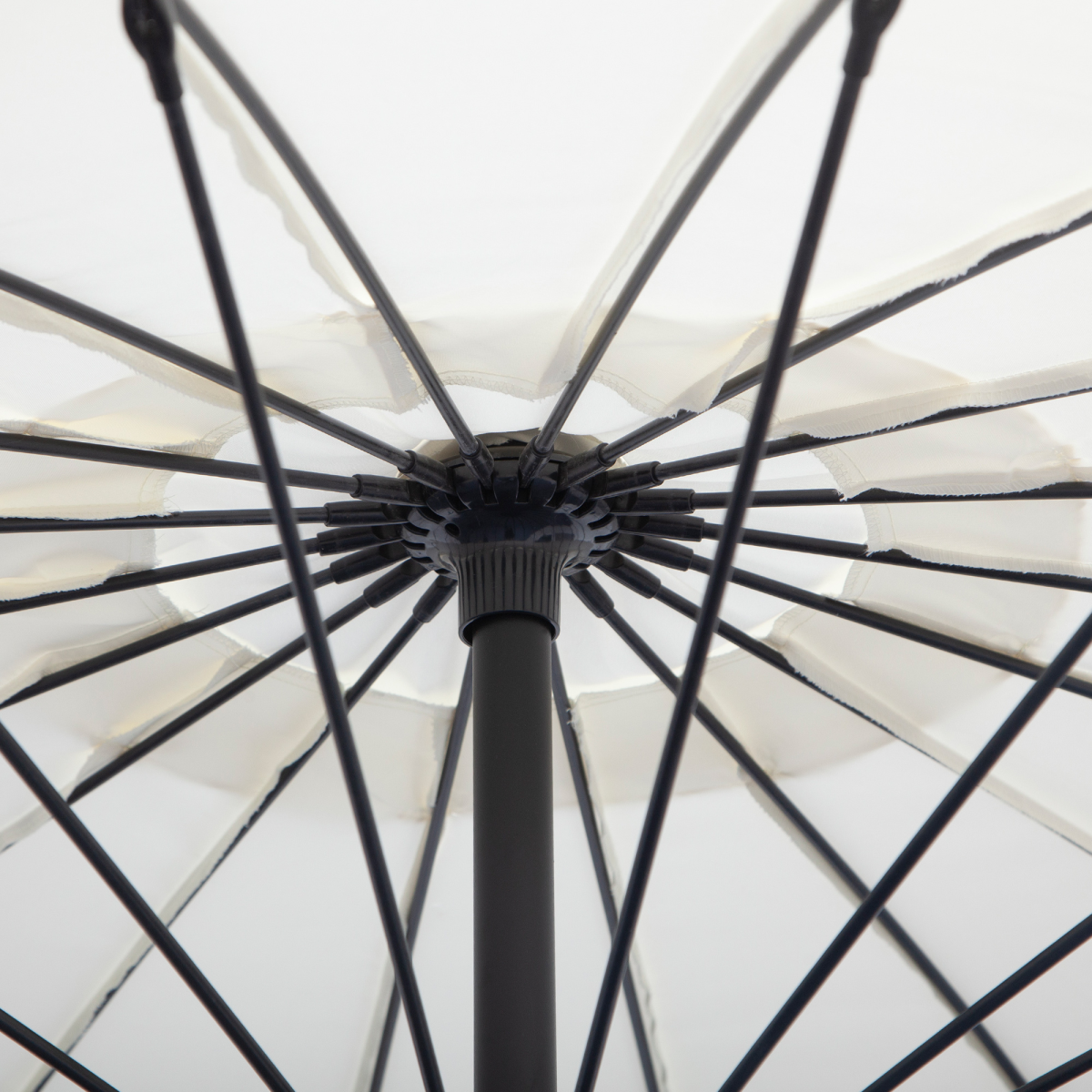 3(m) Cantilever Shanghai Parasol Crank Handle, Cross Base, Off-White Outsunny