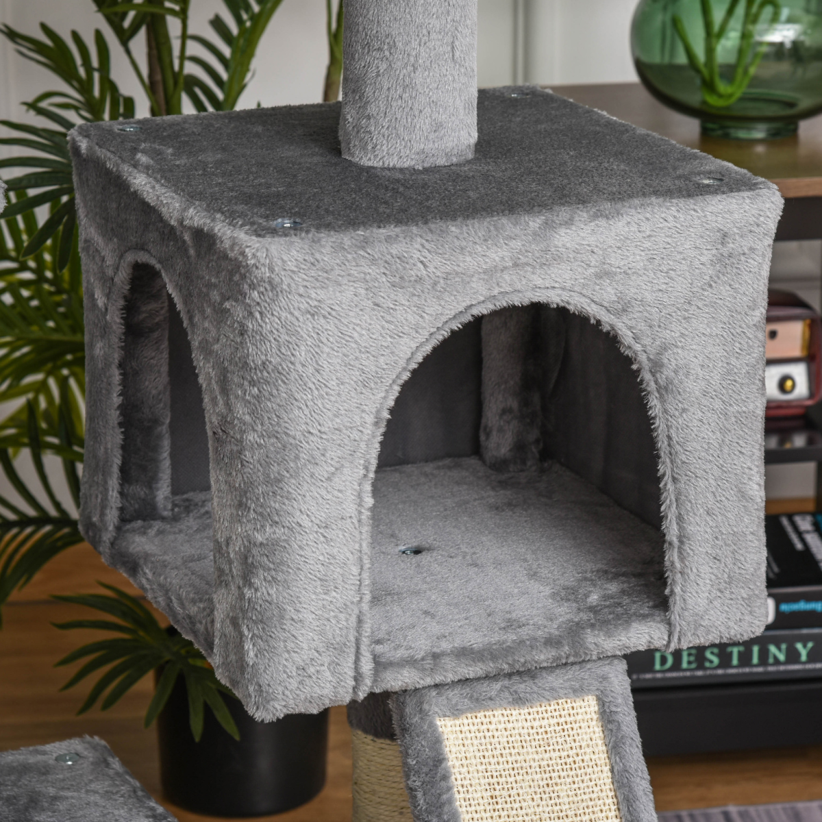 Cat Tree Tower w/ Sisal Scratching Posts Pad Hanging Ball Perch Condo Hammock